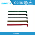 Promotional Disposable PVC Material L shaped one time use ID bracelets